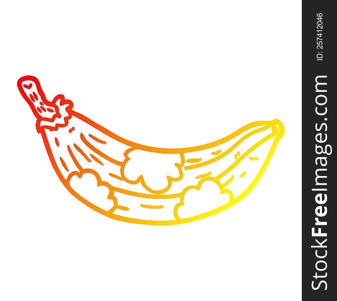 Warm Gradient Line Drawing Old Banana Going Brown