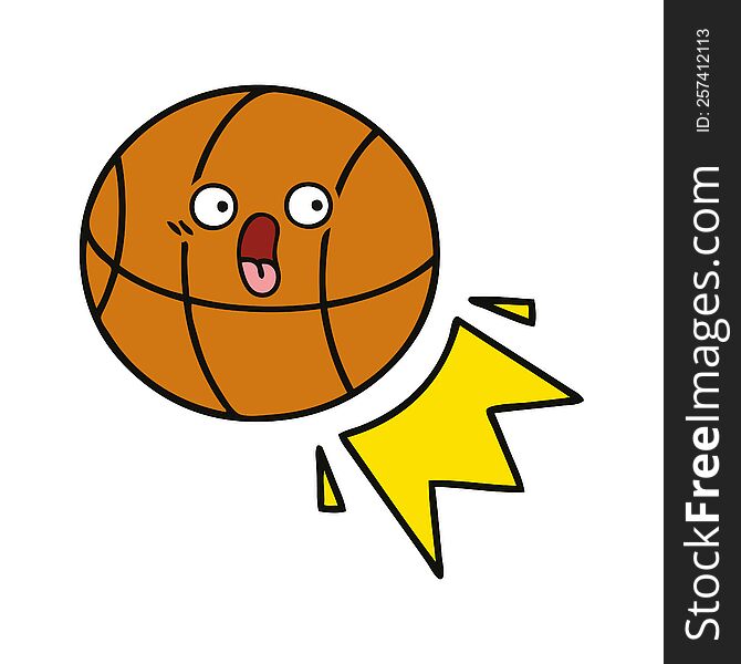 cute cartoon of a basketball. cute cartoon of a basketball