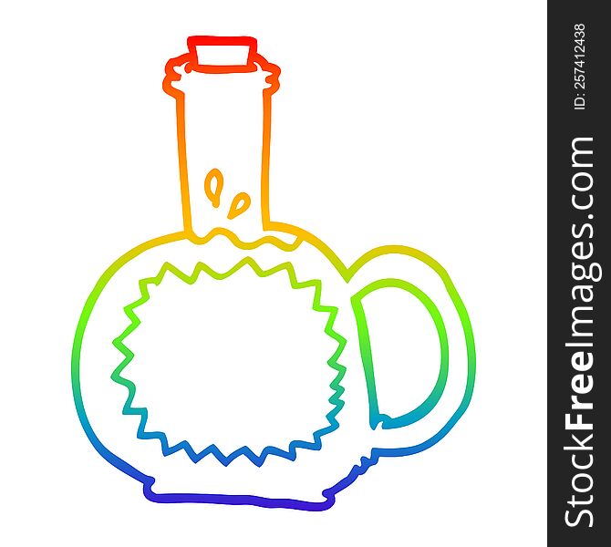 rainbow gradient line drawing of a cartoon maple syrup