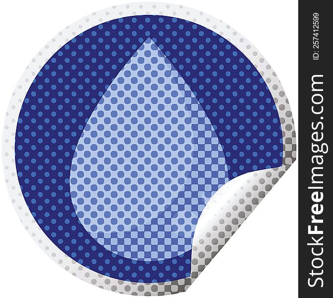 raindrop graphic vector illustration circular sticker. raindrop graphic vector illustration circular sticker