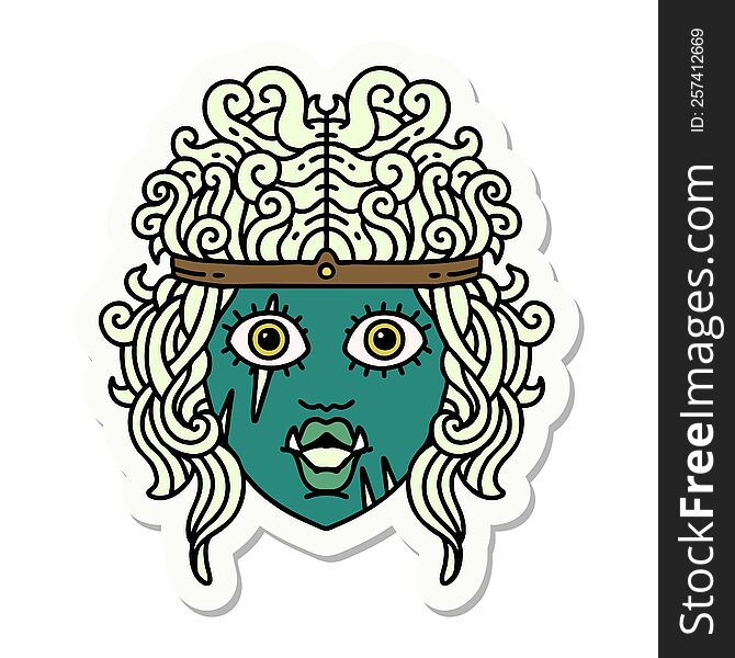 Orc Barbarian Character Face Sticker