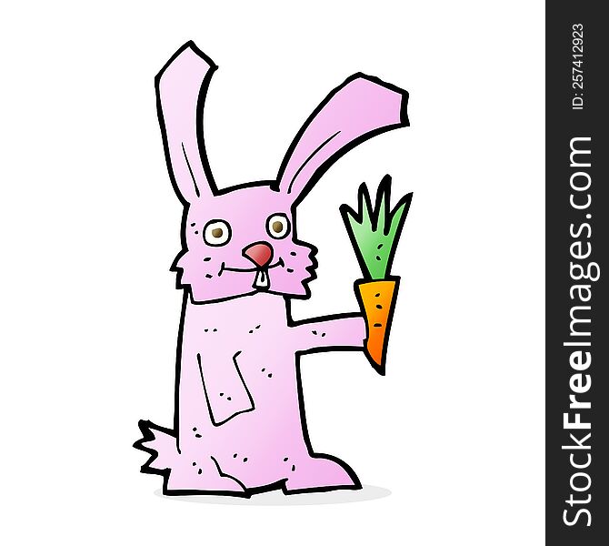 Cartoon Rabbit With Carrot