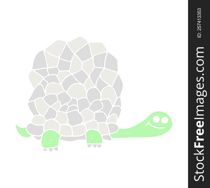 Flat Color Illustration Of A Cartoon Tortoise