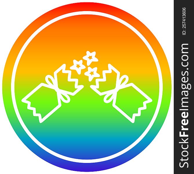 Exploding Christmas Cracker Circular In Rainbow Spectrum