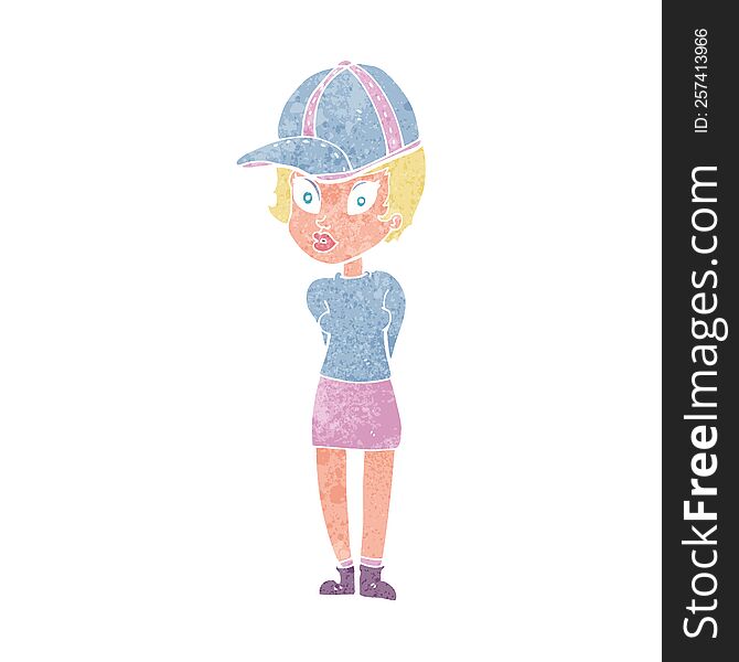 cartoon woman in hat