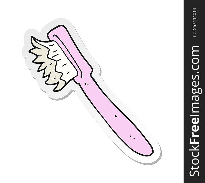 sticker of a cartoon toothbrush