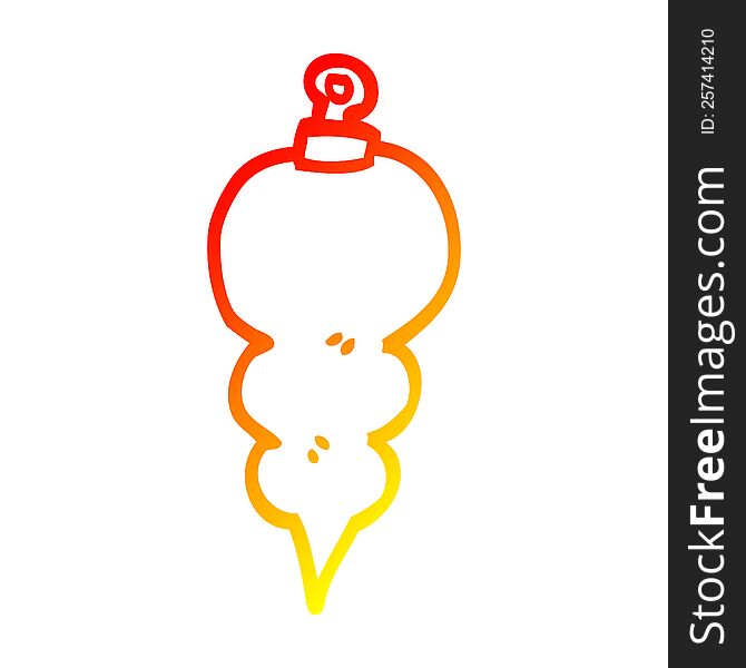 warm gradient line drawing of a cartoon xmas decoration