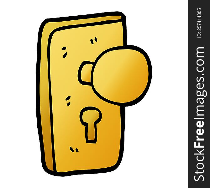 Cartoon Doodle Door Handle With Keyhole