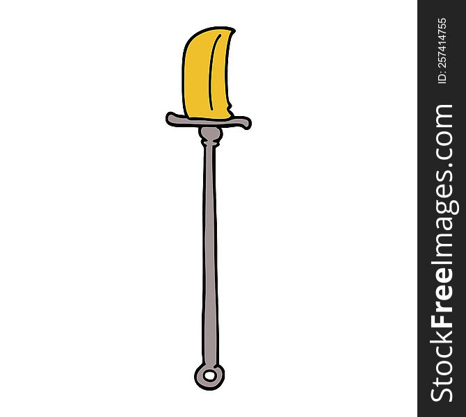 Cartoon Doodle Bronze Halberd