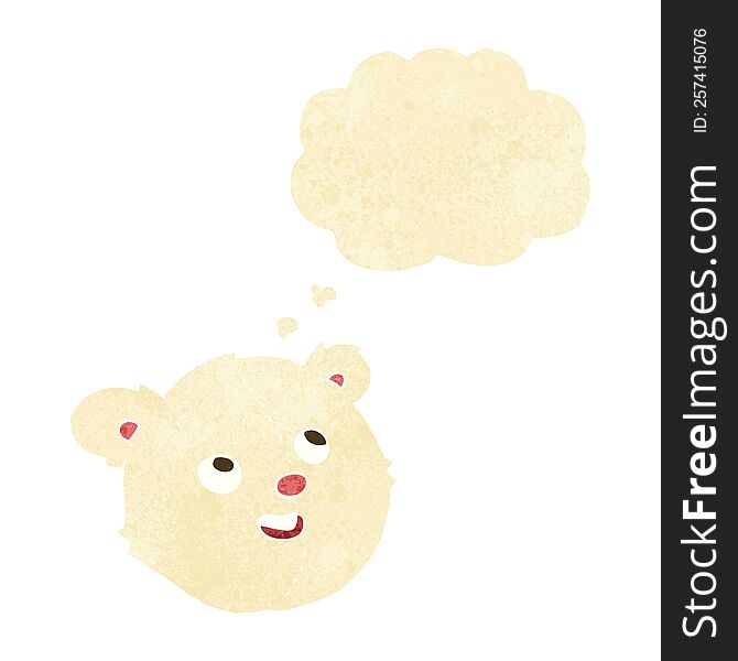 cartoon polar bear face with thought bubble
