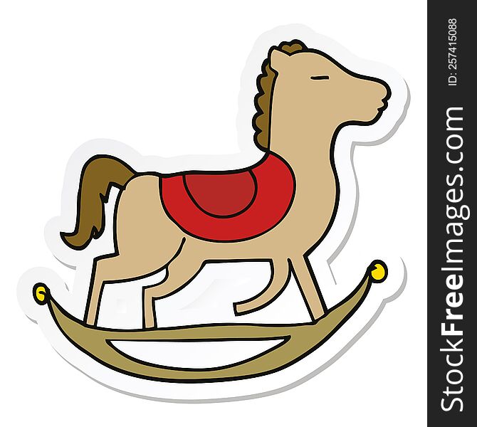 sticker of a cartoon rocking horse