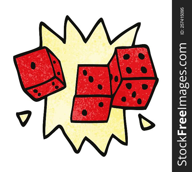 cartoon doodle rolling dice