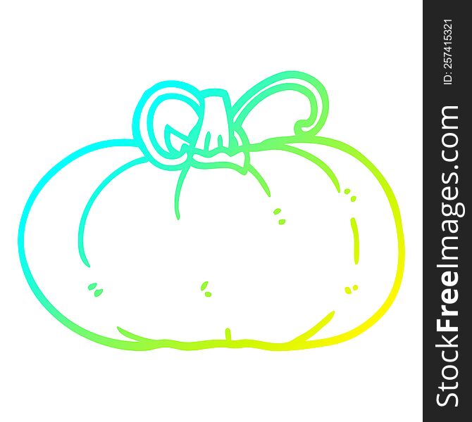 cold gradient line drawing of a cartoon winter squash