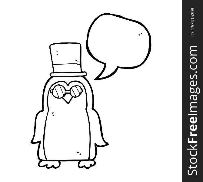 freehand drawn speech bubble cartoon robin