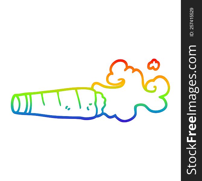 rainbow gradient line drawing cartoon smoking cigar