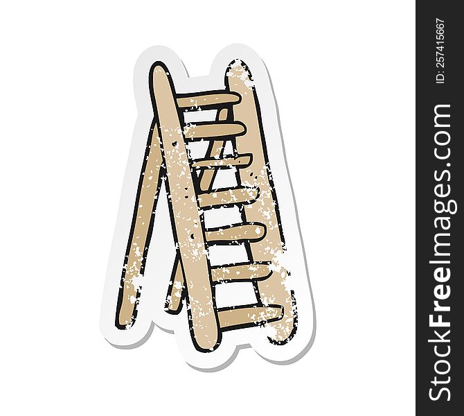 retro distressed sticker of a cartoon ladder