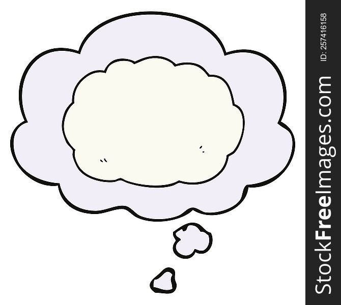 cartoon cloud with thought bubble. cartoon cloud with thought bubble