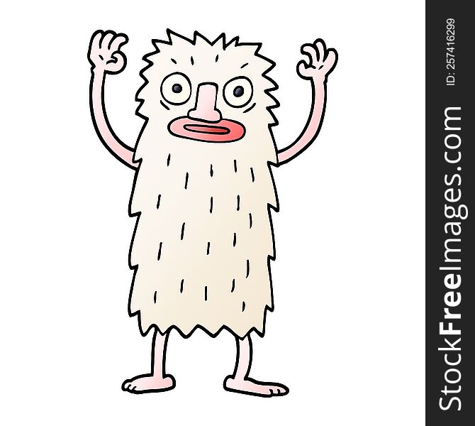 Cartoon Doodle Yeti Monster