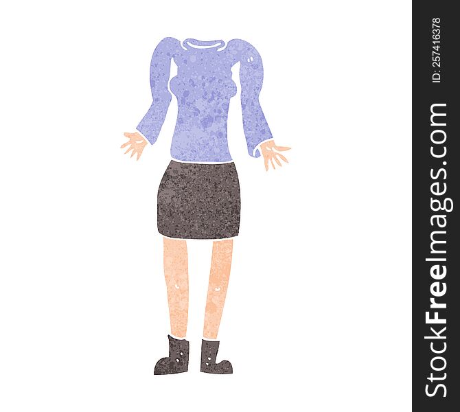 Cartoon Female Body With Shrugging Shoulders (mix And Match Cartoons Or Add Own Photos