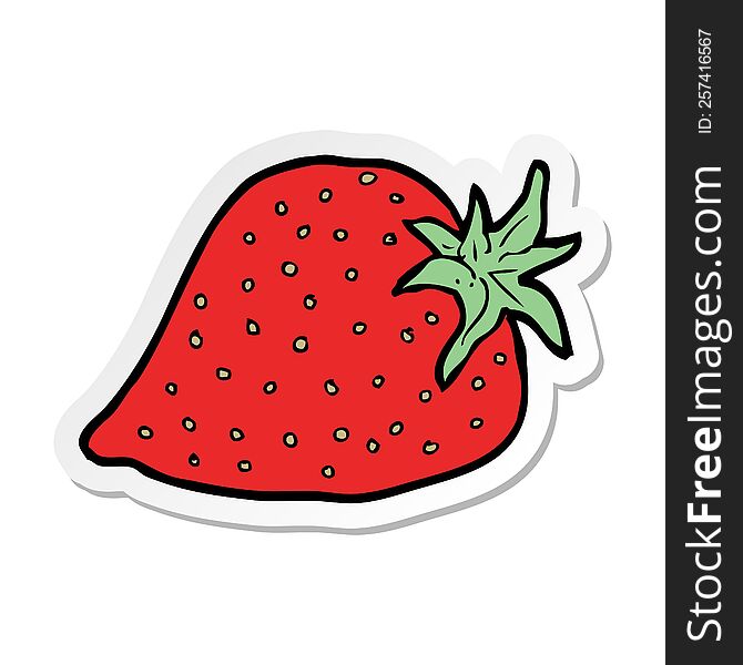 Sticker Of A Cartoon Strawberry