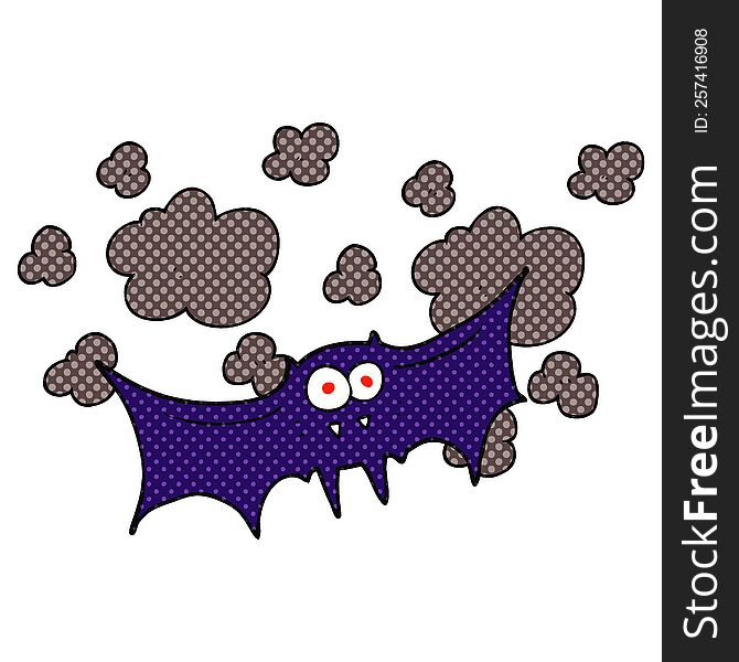 freehand drawn cartoon vampire bat