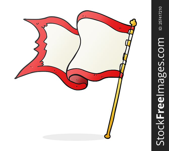 cartoon flag blowing in wind