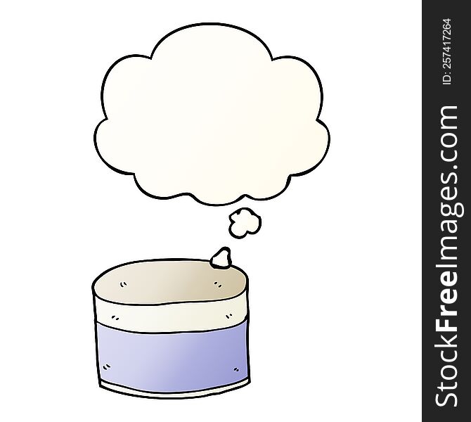 Cartoon Pot And Thought Bubble In Smooth Gradient Style