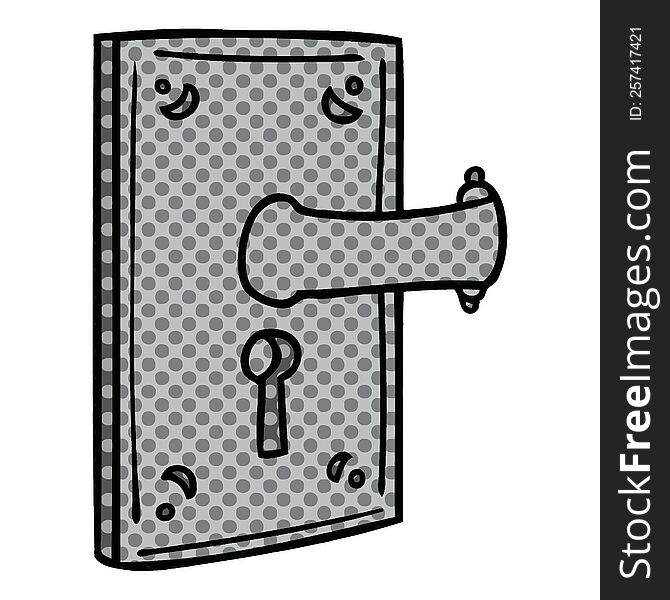 hand drawn cartoon doodle of a door handle
