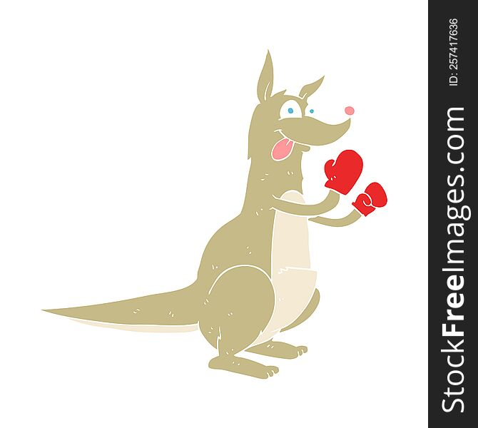 flat color illustration of boxing kangaroo. flat color illustration of boxing kangaroo