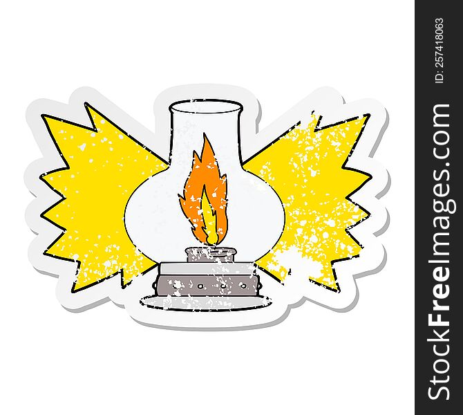 distressed sticker of a cartoon lantern