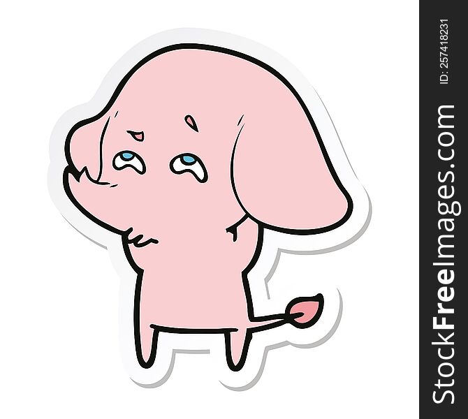 sticker of a cartoon elephant remembering