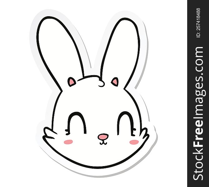 Sticker Of A Cartoon Bunny Face