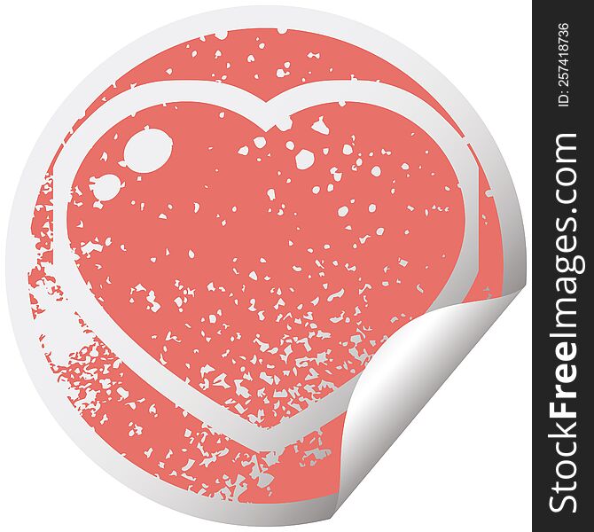 heart symbol graphic distressed sticker illustration icon