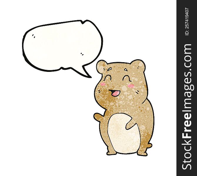 freehand speech bubble textured cartoon cute hamster