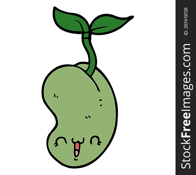 cute cartoon seed sprouting