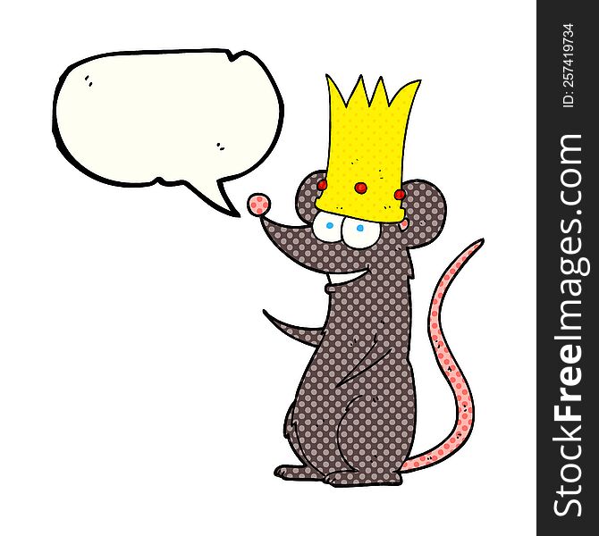 Comic Book Speech Bubble Cartoon King Rat