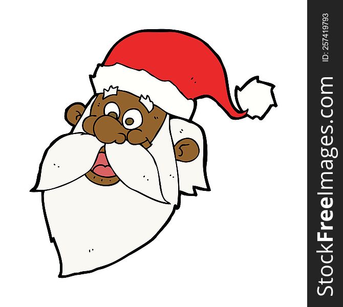 cartoon jolly santa claus face