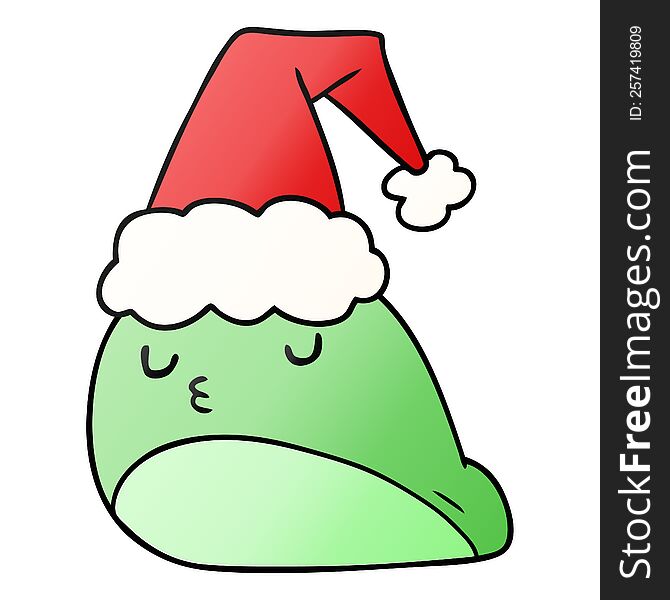 Christmas Gradient Cartoon Of Kawaii Slug