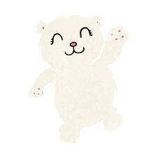 Cartoon Waving Polar Bear Stock Photos