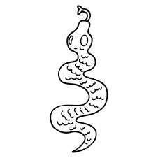 Line Drawing Cartoon Green Snake Royalty Free Stock Images