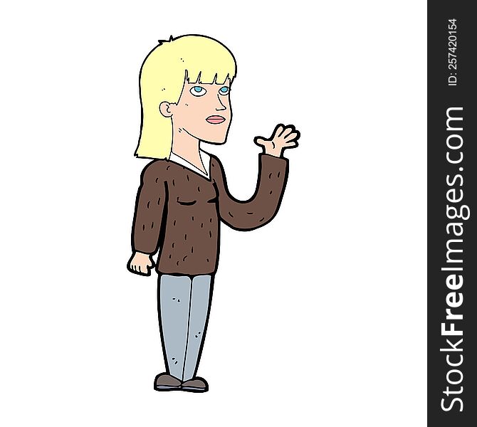 Cartoon Woman Explaining