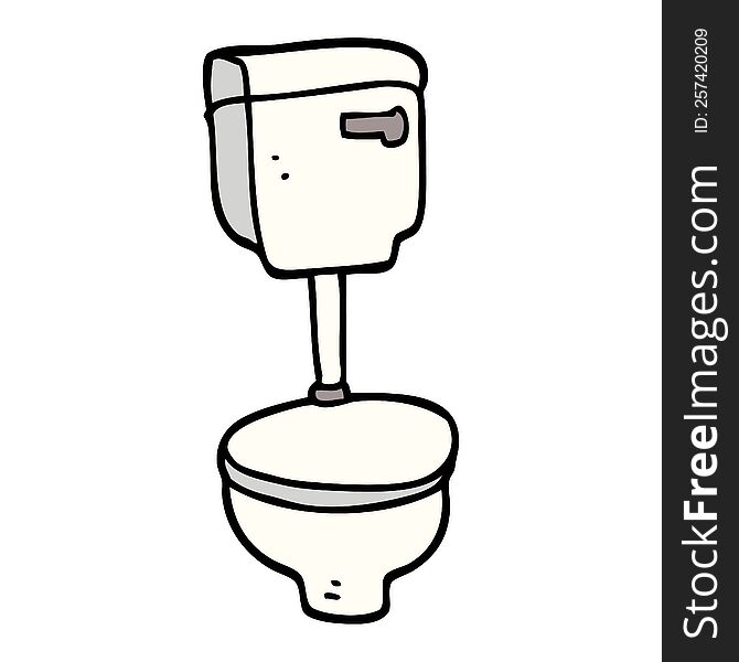 Cartoon Doodle Closed Toilet