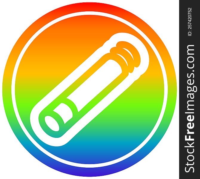 Lit Cigarette Circular In Rainbow Spectrum