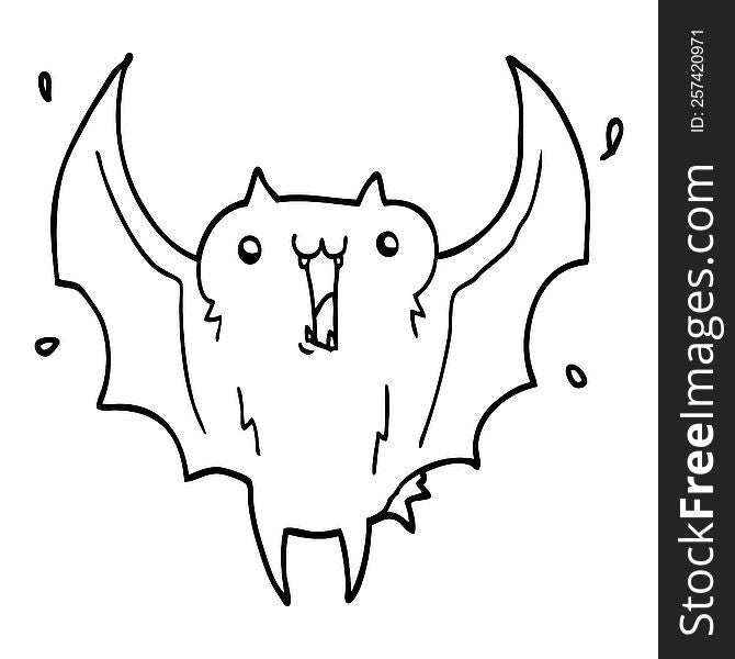 cartoon happy vampire bat