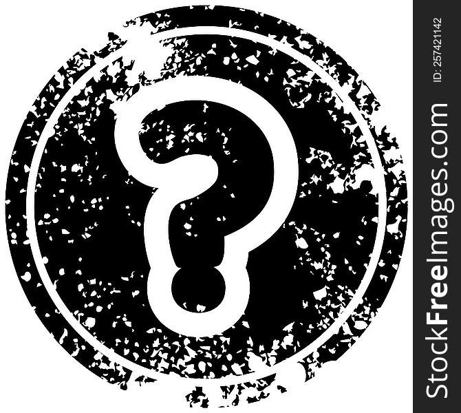 Question Mark Distressed Icon