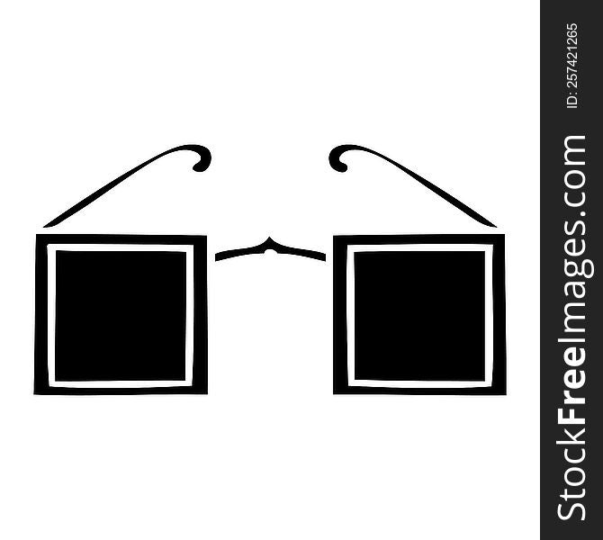 flat symbol circular glasses