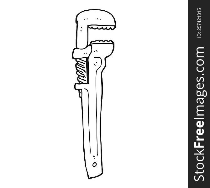 Black And White Cartoon Adjustable Wrench