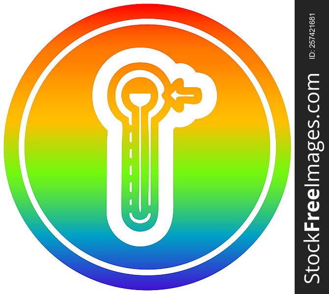 high temperature circular icon with rainbow gradient finish. high temperature circular icon with rainbow gradient finish