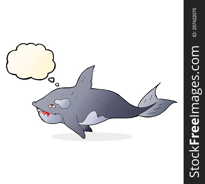 Cartoon Killer Whale With Thought Bubble