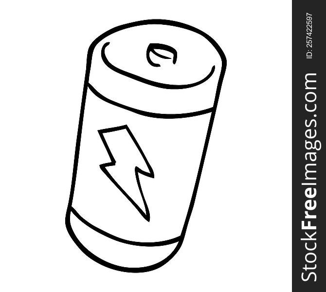 line drawing cartoon battery